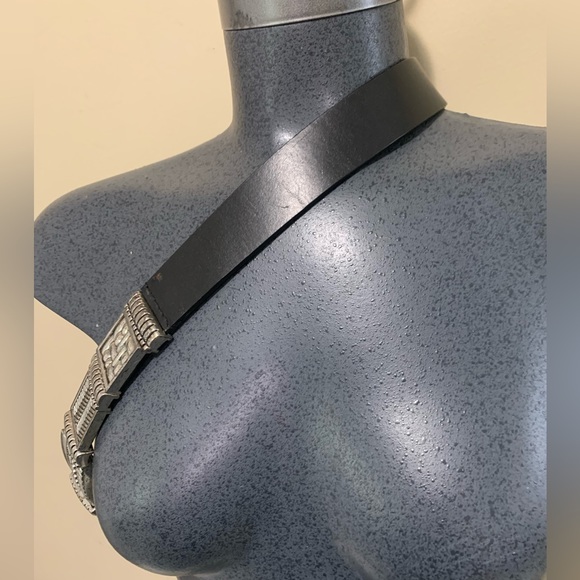 Chicos leather / silver tone ladies belt ✅ - Picture 4 of 11
